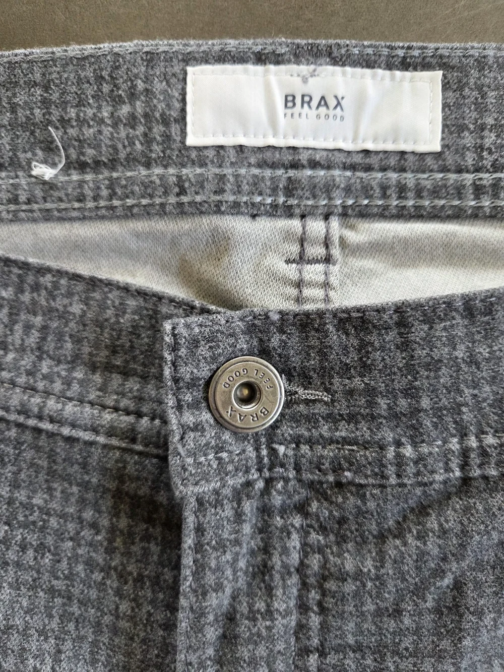 BRAX Mens Woo Look Cooper Fancy Grey Houndstooth Pants Size 40x34 NWT